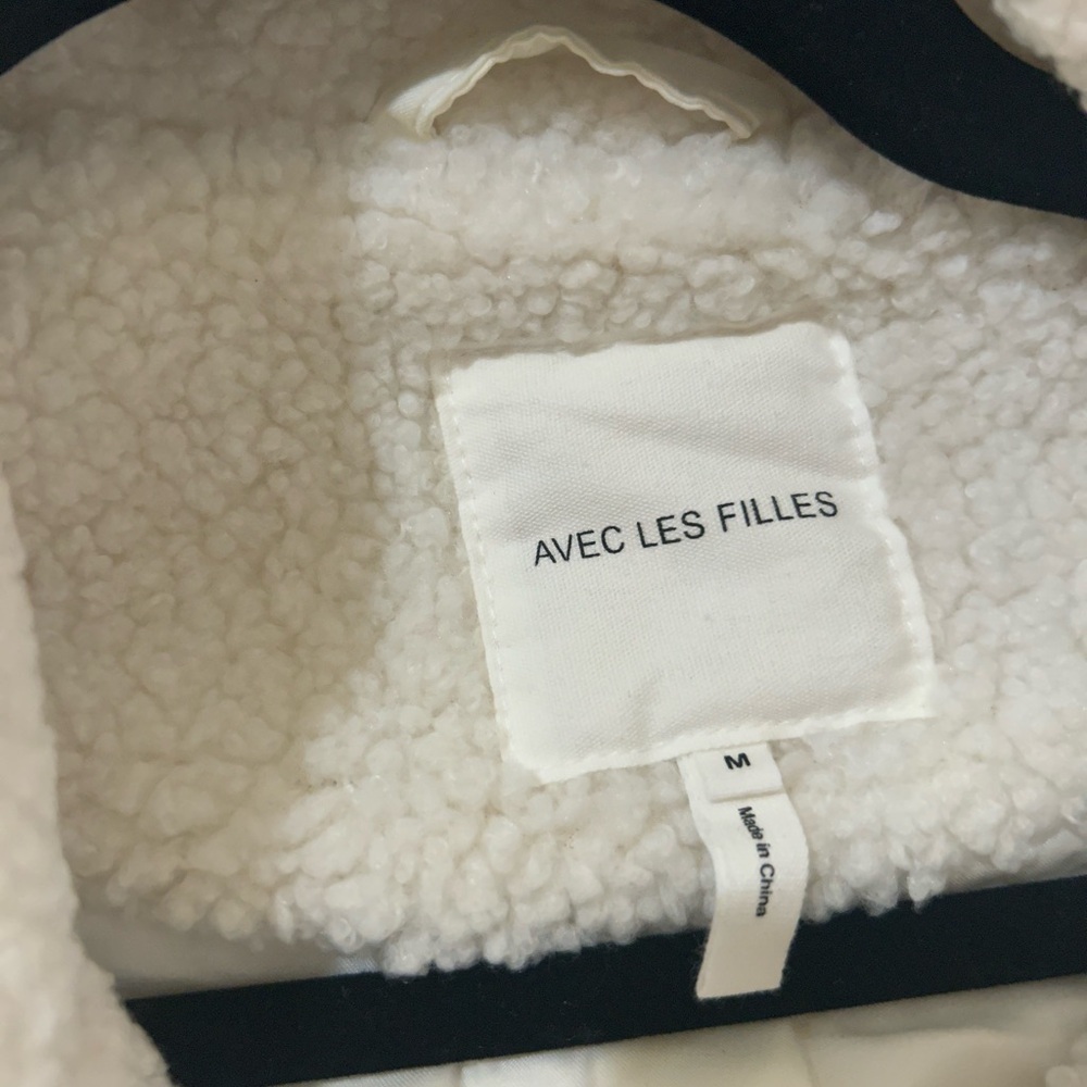 Avec Les Filles Cream Teddy Jackets - Picture 3 of 4